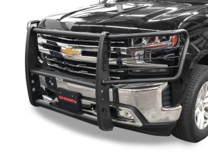 Chevrolet Silverado 1500 Grille Guard - Front - Go Rhino - 3100 Series StepGuard with Brush Guards - Textured Black - `19-`20